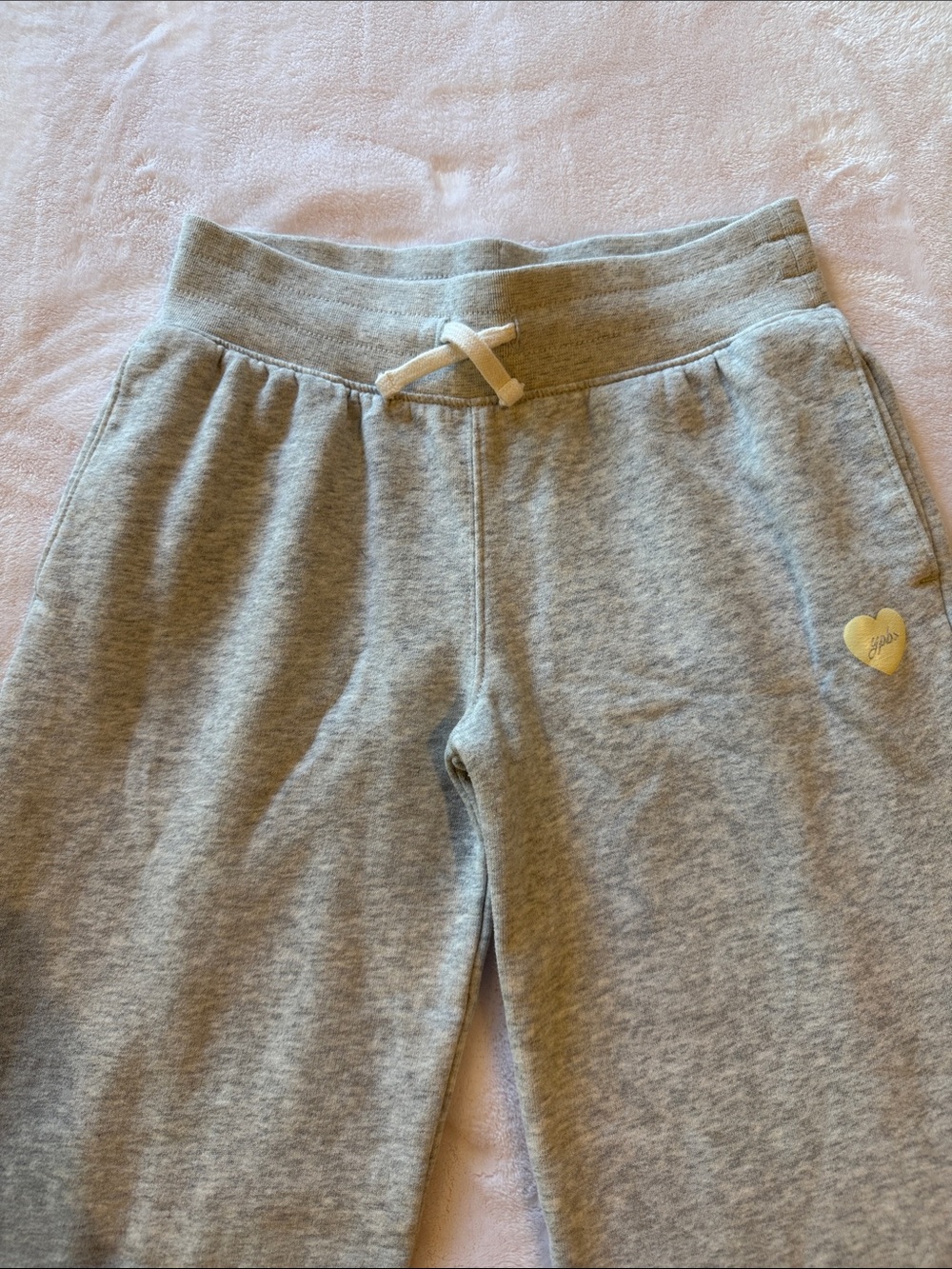 Abercrombie Kids Gray Sweatpants with Heart Patch